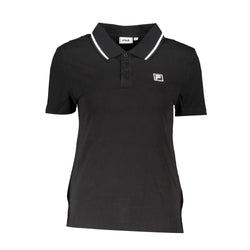 Black Cotton Polo Shirt Fila