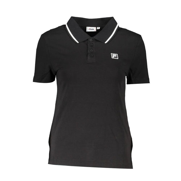 Black Cotton Polo Shirt Fila