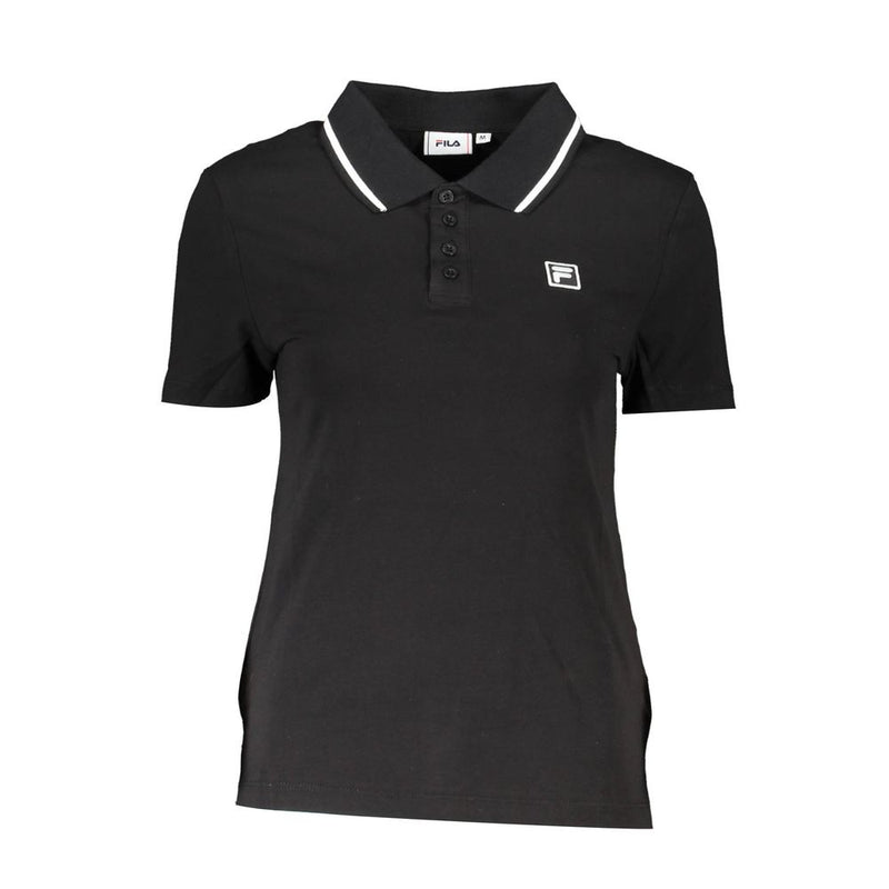 Black Cotton Polo Shirt Fila