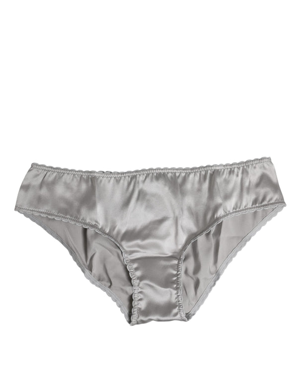 Gray Silk Stretch Bottom Low Waist Panty Underwear Dolce & Gabbana