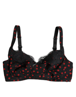 Black Red Polka Dot Underwired Balconette Underwear Dolce & Gabbana
