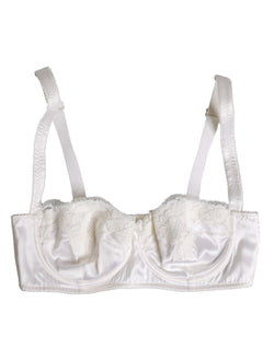 White Silk Underwired Balconette Bra Underwear Dolce & Gabbana