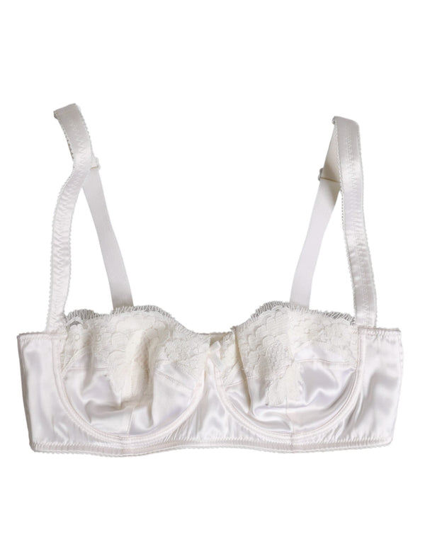 White Silk Underwired Balconette Bra Underwear Dolce & Gabbana