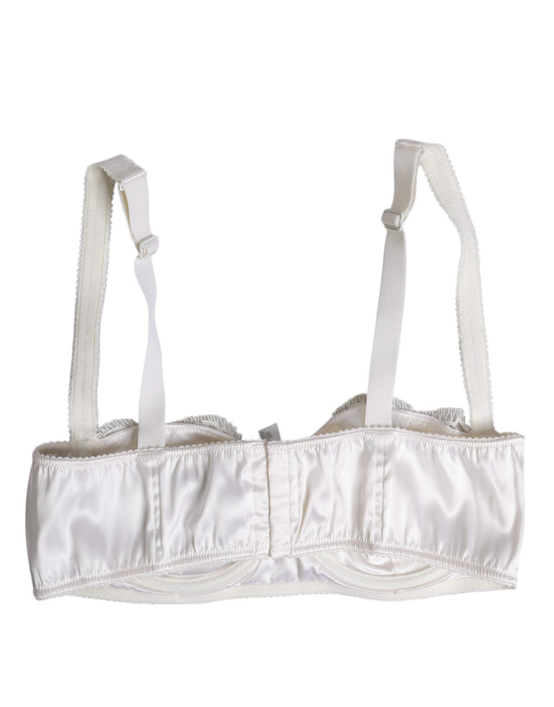 White Silk Underwired Balconette Bra Underwear Dolce & Gabbana