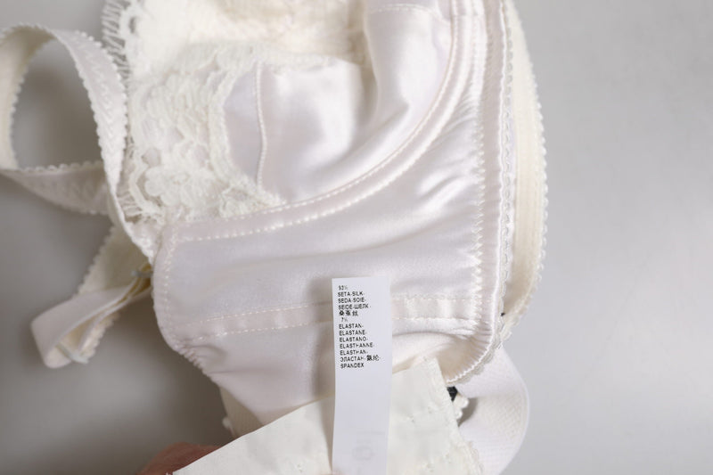 White Silk Underwired Balconette Bra Underwear Dolce & Gabbana