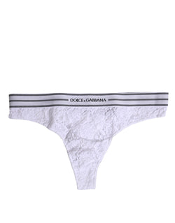 White Nylon Floral Lace Bottom Panty Underwear Dolce & Gabbana