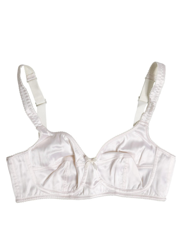 White Silk Balconette Non Wire Bra Underwear Dolce & Gabbana