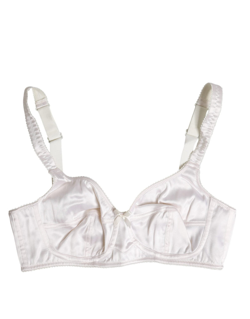 White Silk Balconette Non Wire Bra Underwear Dolce & Gabbana
