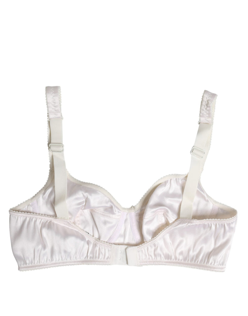 White Silk Balconette Non Wire Bra Underwear Dolce & Gabbana
