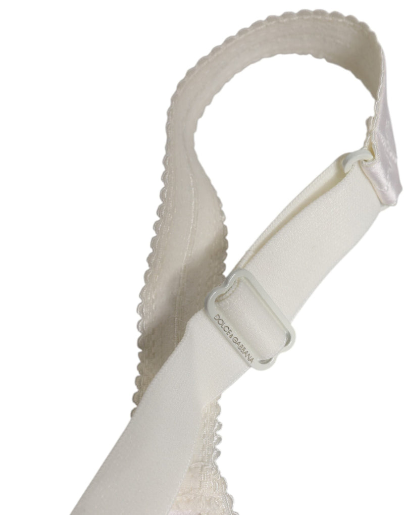 White Silk Balconette Non Wire Bra Underwear Dolce & Gabbana