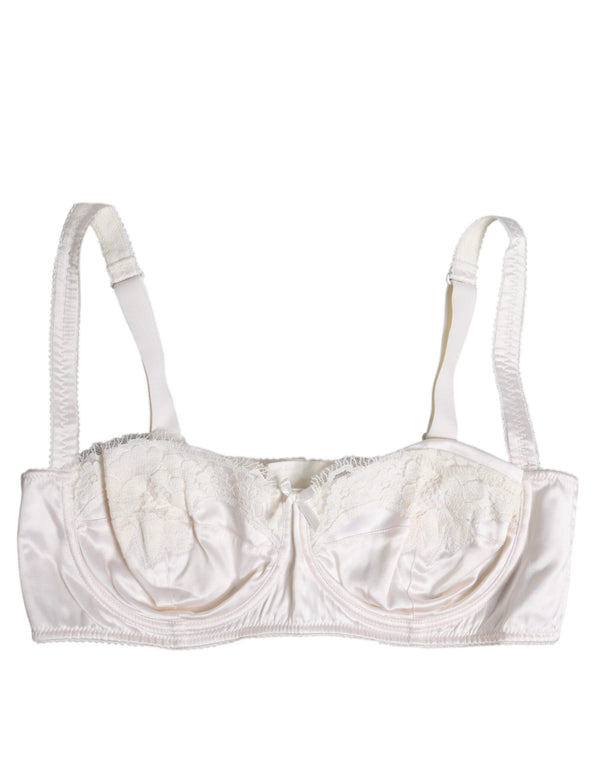 White Silk Underwired Balconette Bra Underwear Dolce & Gabbana