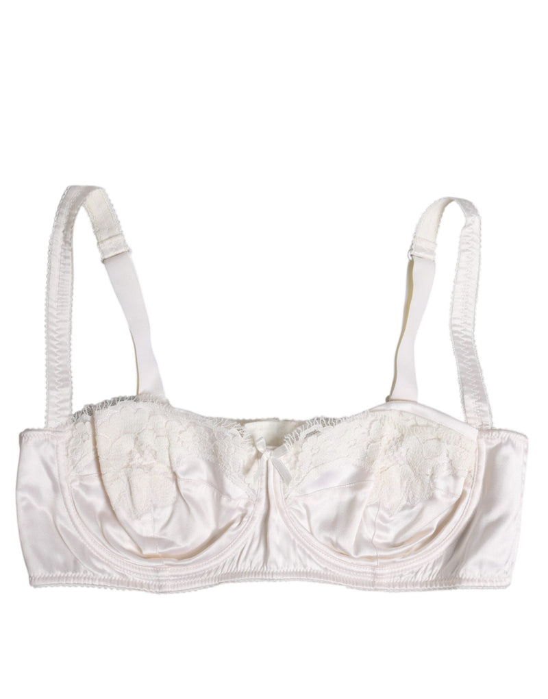White Silk Underwired Balconette Bra Underwear Dolce & Gabbana