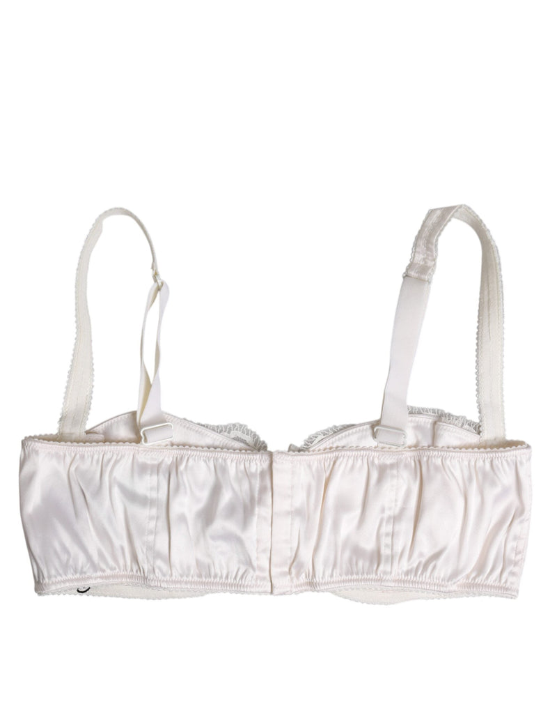 White Silk Underwired Balconette Bra Underwear Dolce & Gabbana