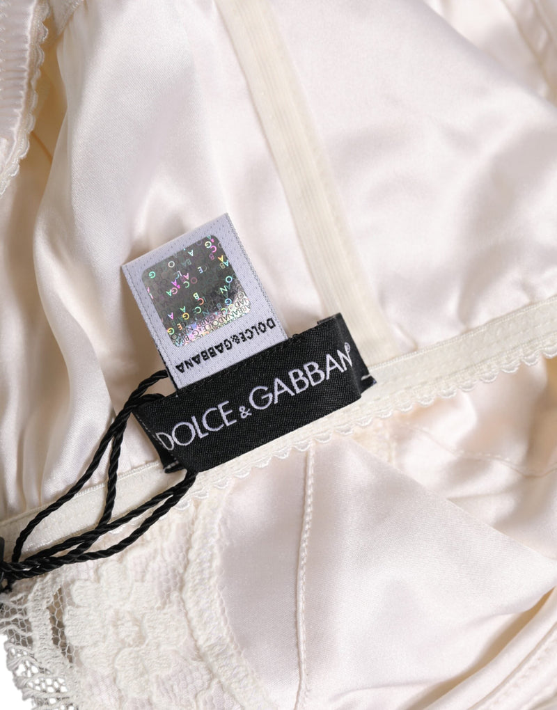White Silk Underwired Balconette Bra Underwear Dolce & Gabbana