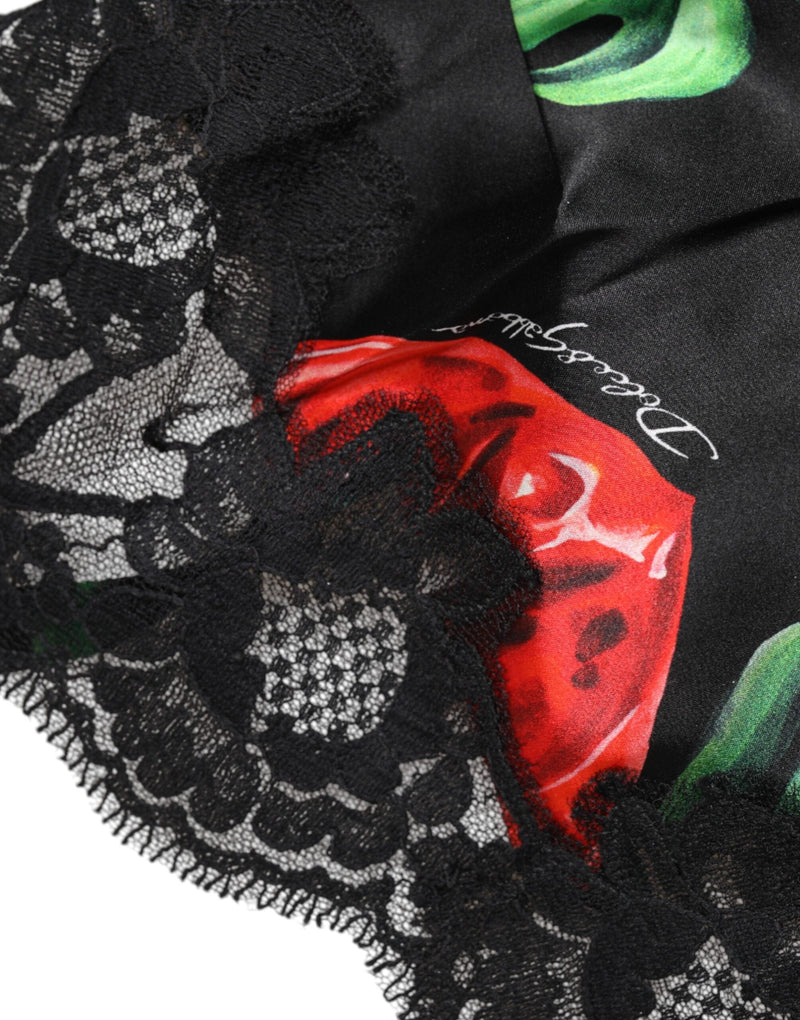 Multicolor Floral Silk Tank Lingerie Underwear Dolce & Gabbana