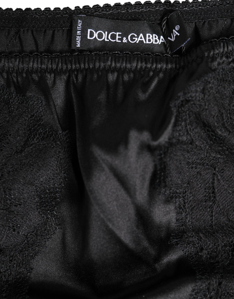 Black Silk Lace Stretch Bikini Panty Underwear Dolce & Gabbana