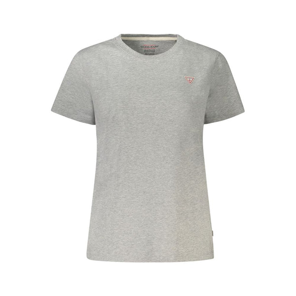 Gray Cotton Women T-Shirt Guess Jeans