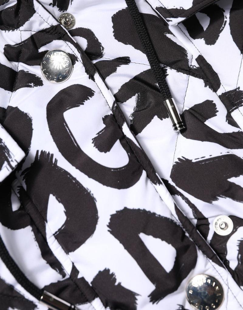 White DG Mania Hooded Sleeveless Puffer Jacket Dolce & Gabbana
