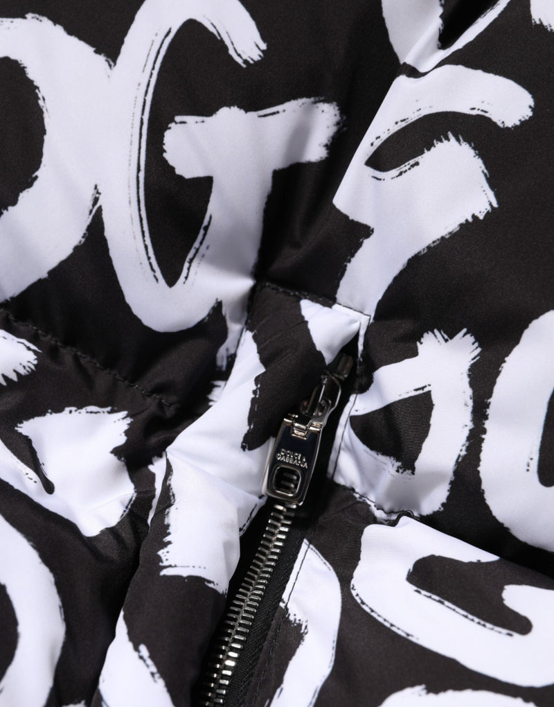 Black White DG Mania Hooded Long Coat Jacket Dolce & Gabbana