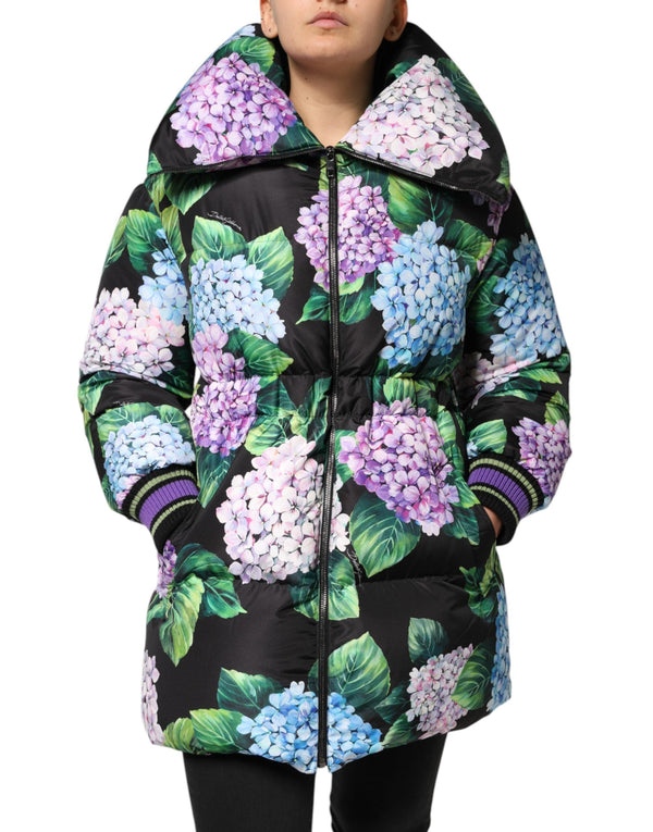Multicolor Floral Print Puffer Quilted Jacket Dolce & Gabbana