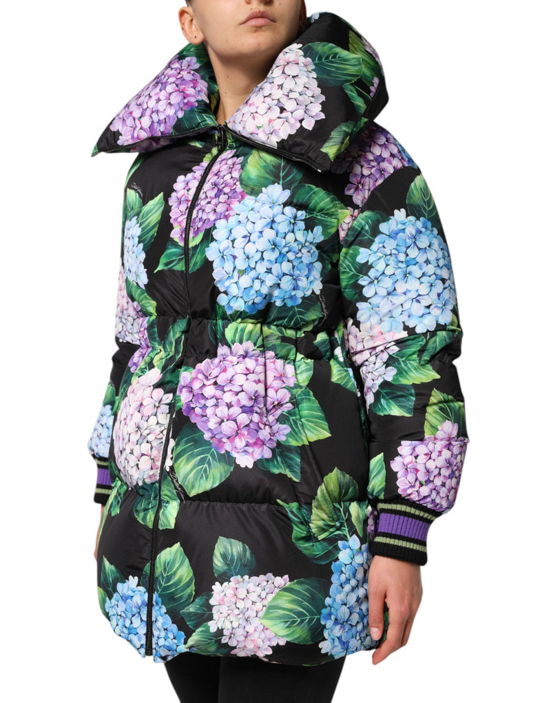 Multicolor Floral Print Puffer Quilted Jacket Dolce & Gabbana