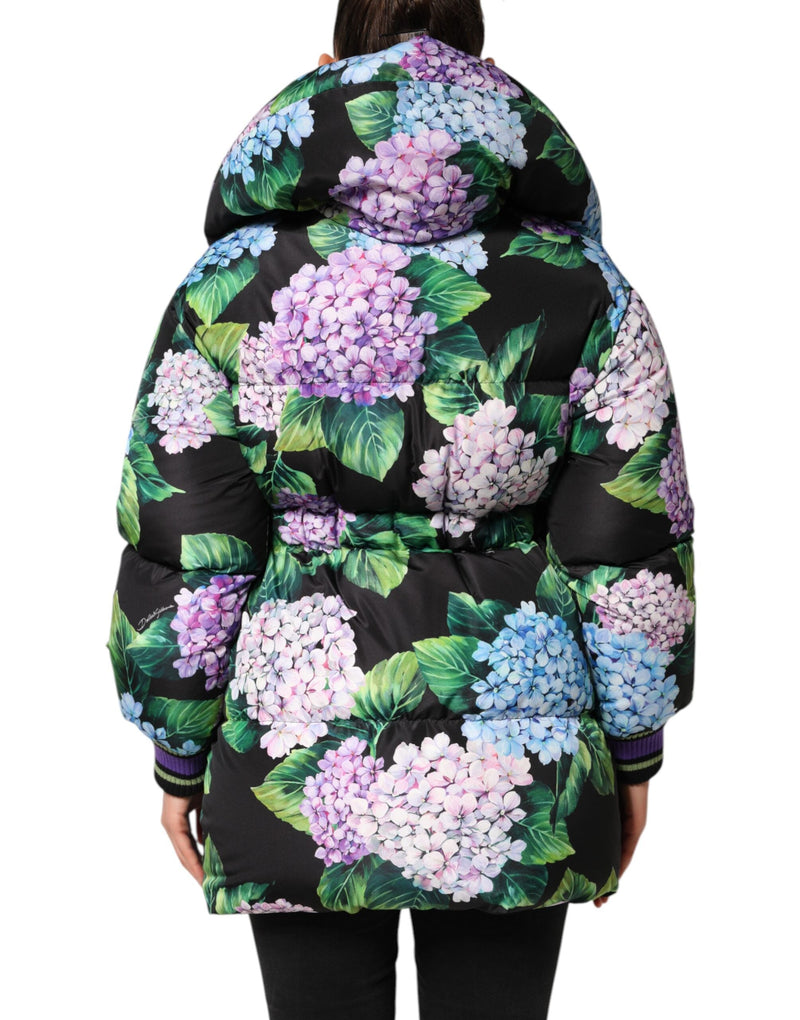 Multicolor Floral Print Puffer Quilted Jacket Dolce & Gabbana
