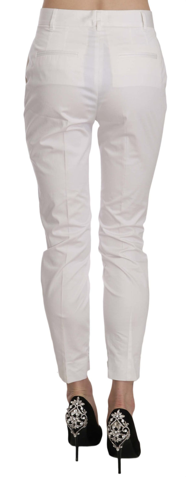 Elegant White Cotton Blend Trousers Dolce & Gabbana