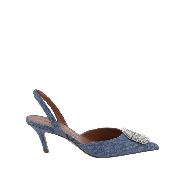 Camelia Sling 60 Printed Denim Pumps Amina Muaddi