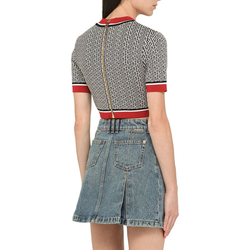 Cropped Monogram Top Balmain