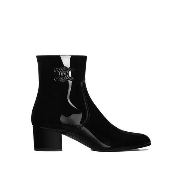 Triomphe Zipped Leather Boots Celine