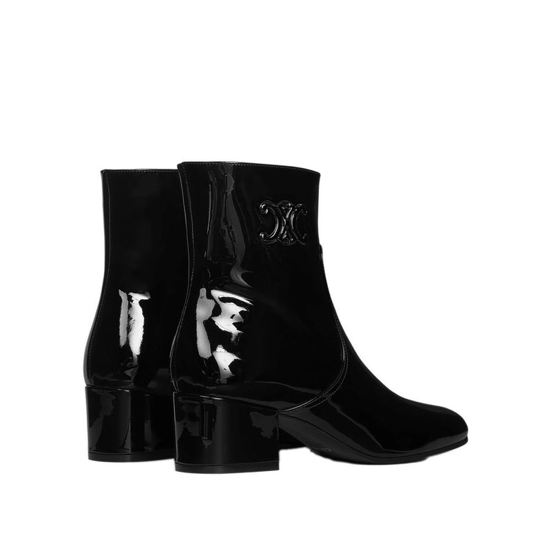 Triomphe Zipped Leather Boots Celine