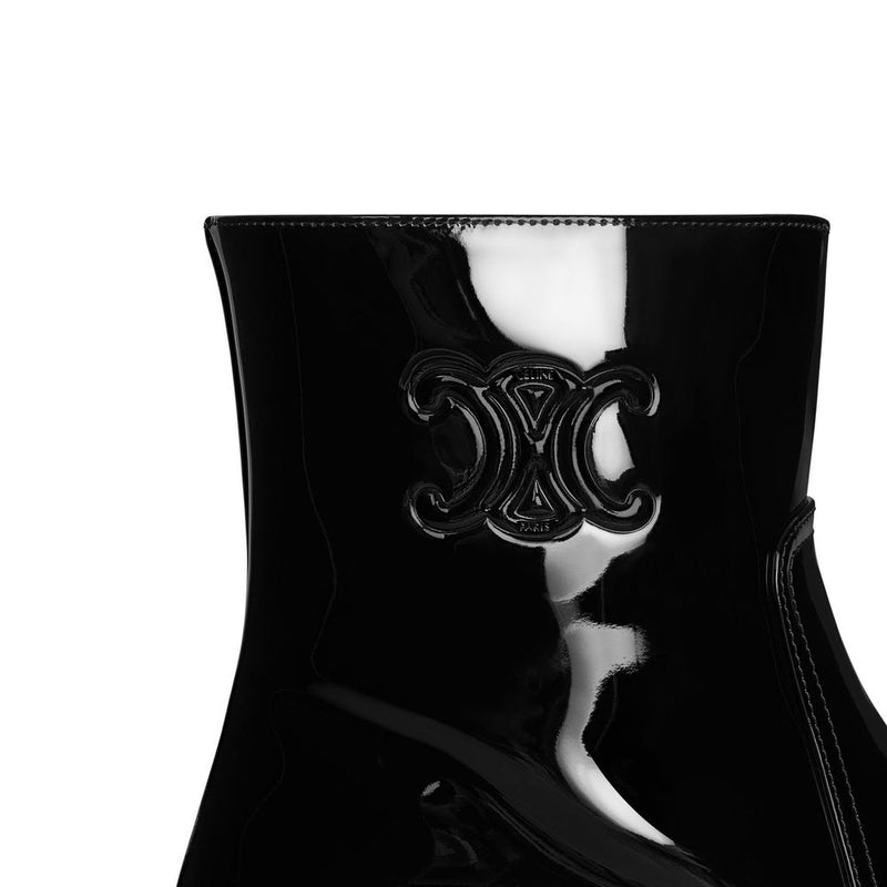 Triomphe Zipped Leather Boots Celine