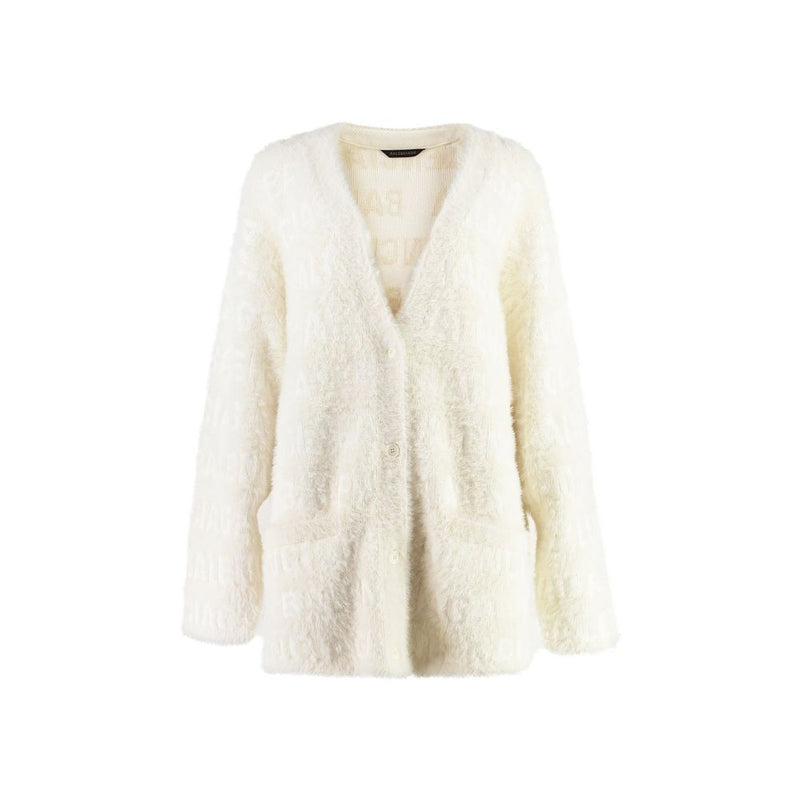 Wool Blend Jacquard Cardigan Balenciaga