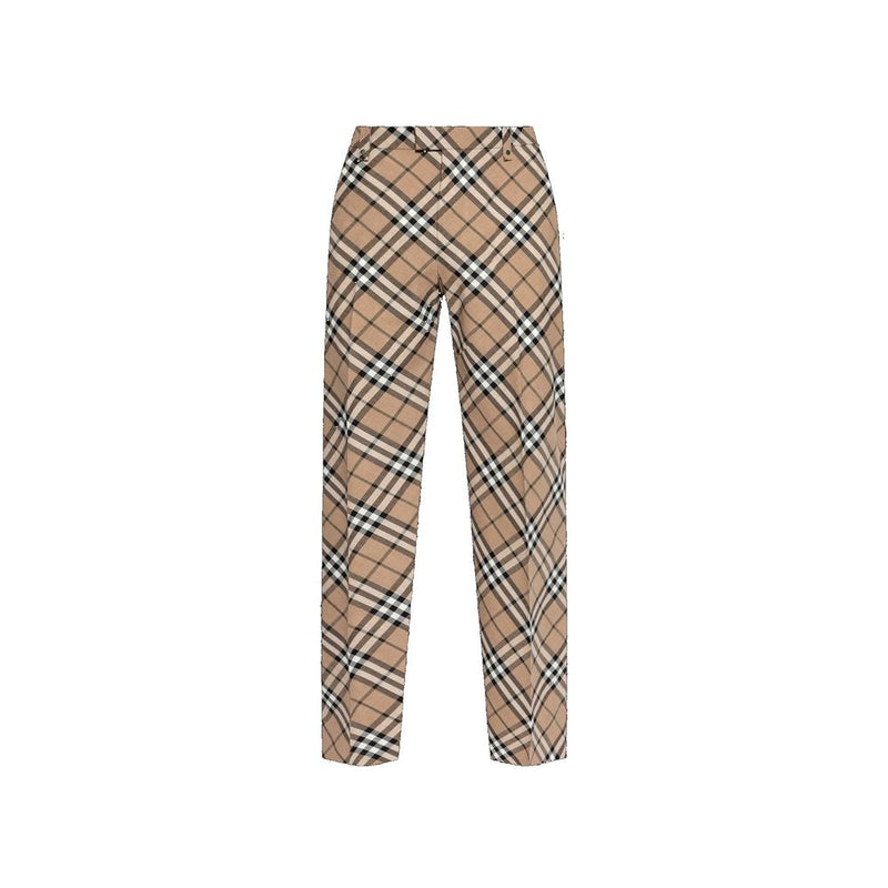 Wool Blend Check Pants Burberry