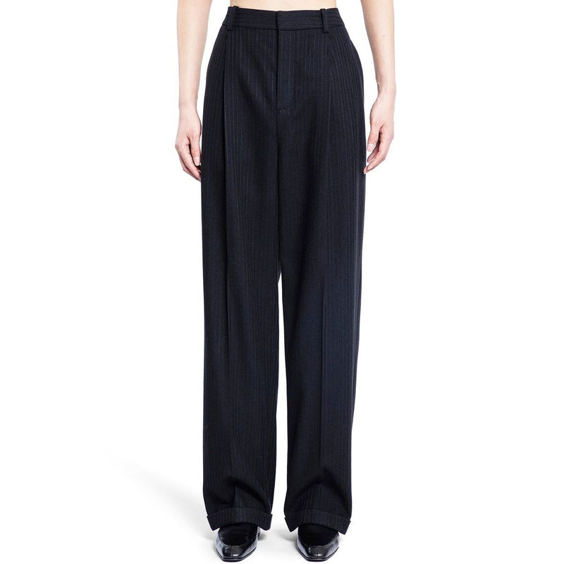Cashmere And Wool Flannel 90'S Striped Pants Saint Laurent