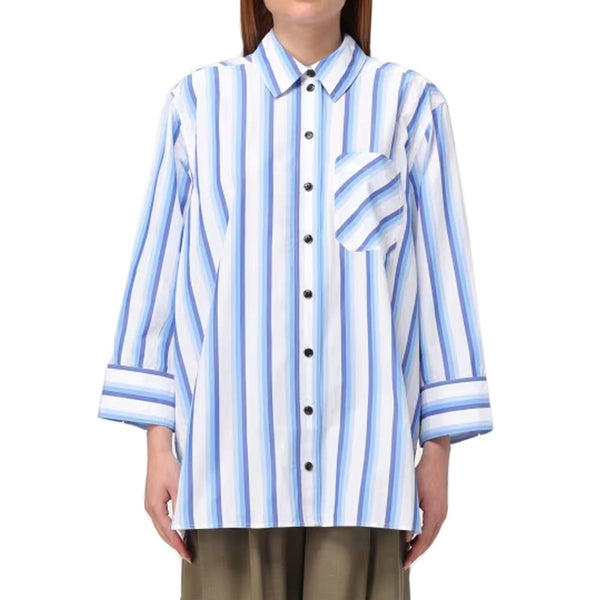 Cotton Striped Shirt Ganni