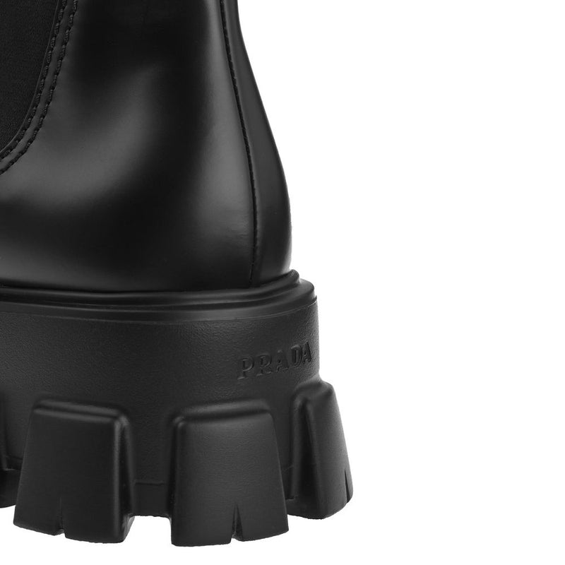 Monolith Leather Ankle Boots Prada