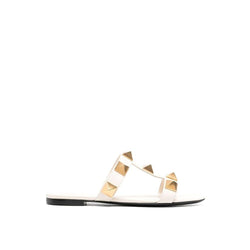 Roman Stud Leather Flat Sandals Valentino Garavani