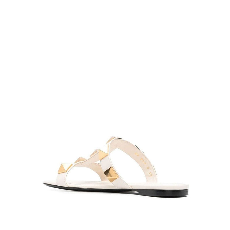 Roman Stud Leather Flat Sandals Valentino Garavani