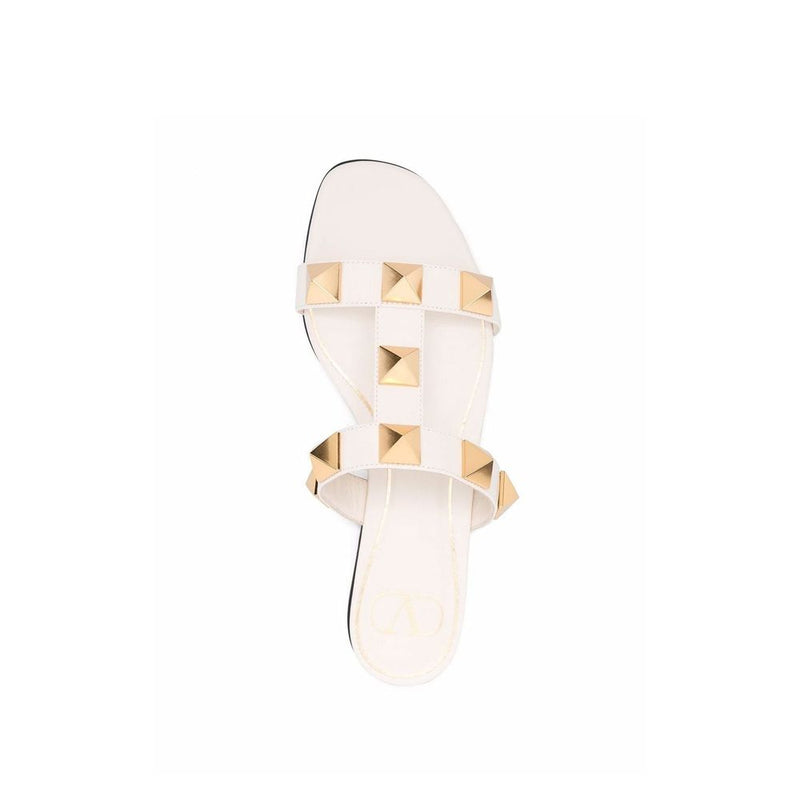 Roman Stud Leather Flat Sandals Valentino Garavani