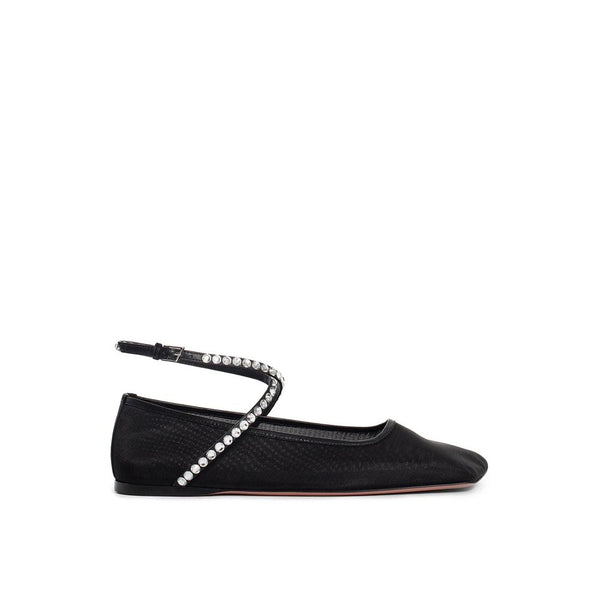 Mesh Crystal Ballerina Flats Amina Muaddi
