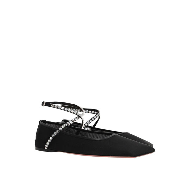 Mesh Crystal Ballerina Flats Amina Muaddi