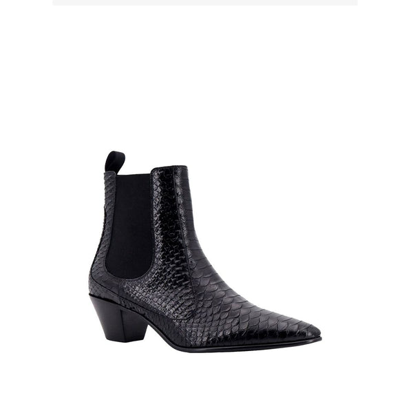 Snake-Effect Leather Chelsea Boots Celine