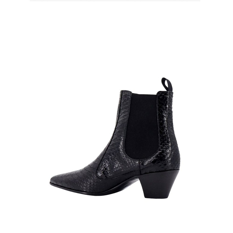 Snake-Effect Leather Chelsea Boots Celine