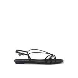 Leather Flat Sandals Prada