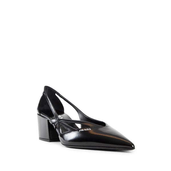 Brushed Leather Cut-Out Pumps Prada