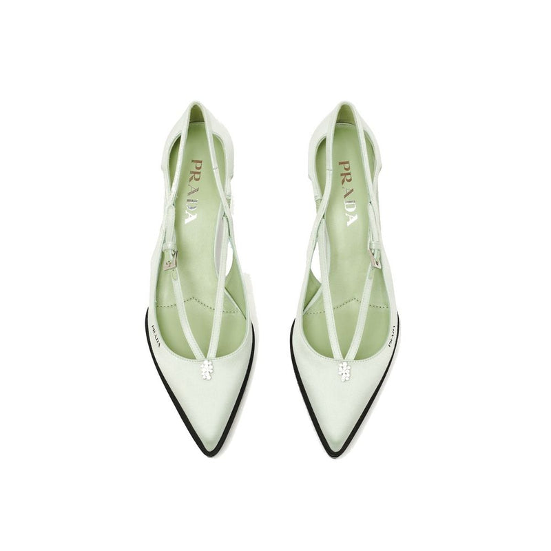 Cut-Out Satin Pumps Prada