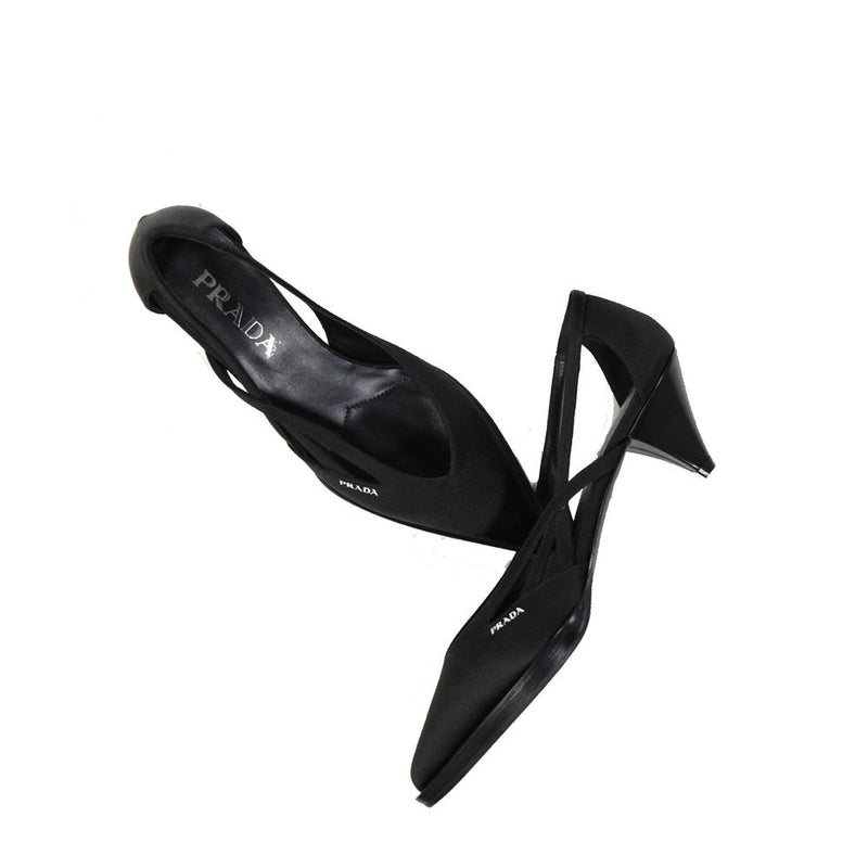 55mm Cut-Out Satin Pumps Prada