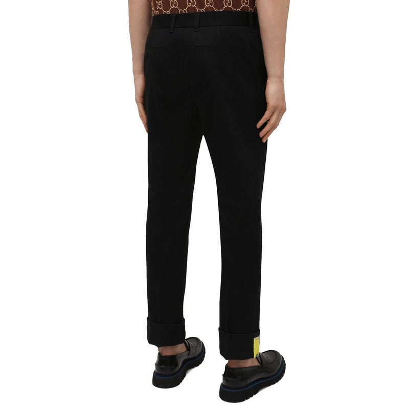 Cotton Gabardine Trousers Versace