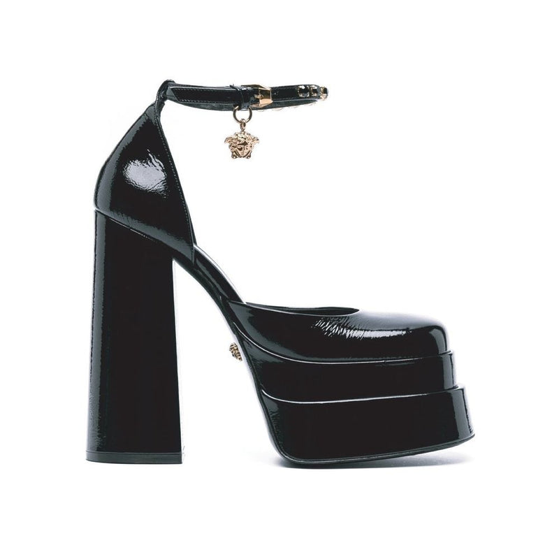 Leather Platform Sandals Versace